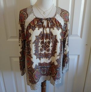 UMGEE bohemian paisley lace flowy blouse